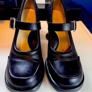 John Fluevog Women's Mini Gorgeous Mary Jane Pump Size 9.5 Black Leather Heels